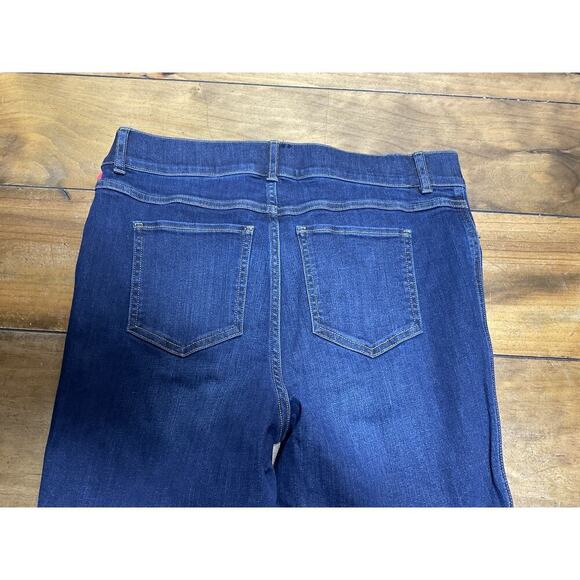 SPANX Jeans Womens Large Tall Blue Flare High Rise Pull On Stretch NWT - Picture 9 of 11